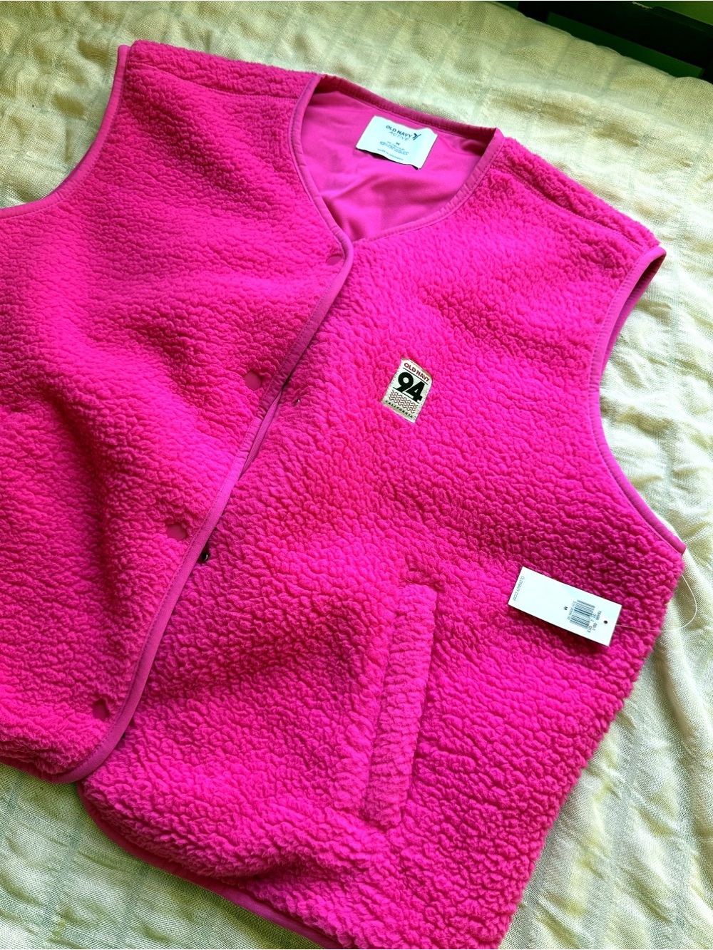 Old Navy Bright Fuchsia Sherpa Vest NWT